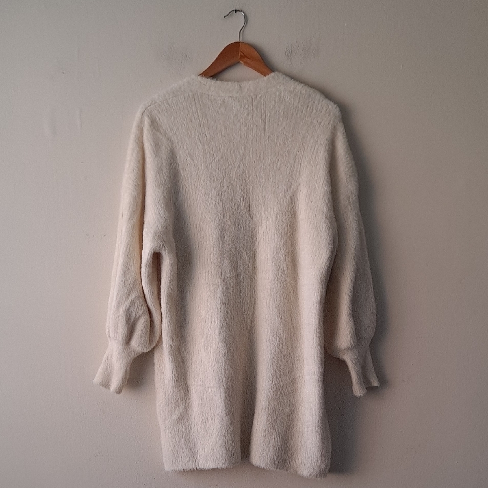 Express Cream Open-Front Cardigan - Picture 9 of 10